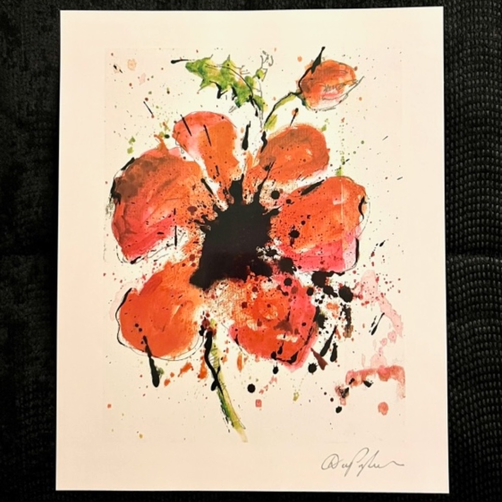 WEST PALM SERIOLITHOGRAPH ABSTRACT POPPY LIMITED EDDITION SIGNED PRINT